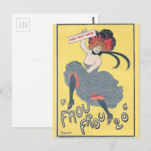 Vintager Tänzer, Text bearbeiten Postkarte (Vorne/Hinten)