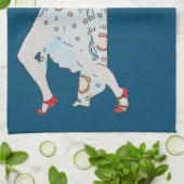 Vintager Tänzer, Text hinzufügen Geschirrtuch (Gefaltet)