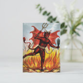 Vintager Tanzteufel Postkarte (Stehend Vorderseite)