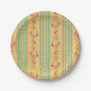 Vintager Tapetenblick-Papier-Teller Pappteller