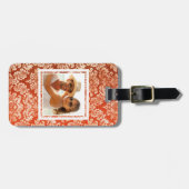 Vintager Tapetenmit blumenhintergrund des Gepäckanhänger (Vorderseite horizontal)