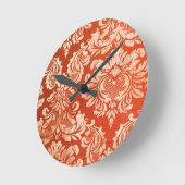 Vintager Tapetenmit blumenhintergrund Runde Wanduhr (Winkel)