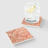 Vintager Tapetenmit blumenhintergrund Steinuntersetzer (Seitenansicht)