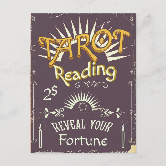 Vintager Tarot Reader Postkarte (Vorderseite)