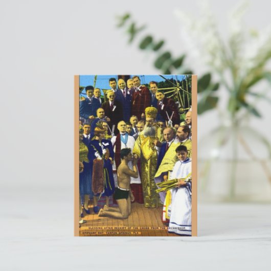 Vintager Tarpon Springs Epiphany Day Postkarte (Stehend Vorderseite)