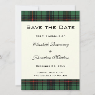 Vintager Tartan, Davidson Moderne Musterhochzeit Einladung