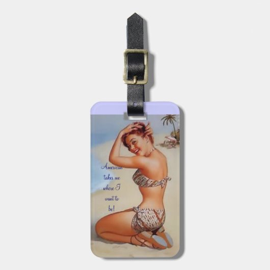 Vintager Taschenumbau personalisiert Gepäckanhänger (Vorderseite vertikal)