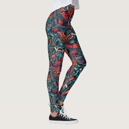 Vintager Tattoo Leggings (Rechts)