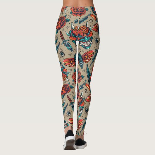 Vintager Tattoo Leggings (Rückseite)