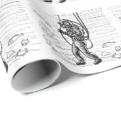 Vintager Taucher - OzeantauchAnzug Geschenkpapier (Rolleneckpunkt)