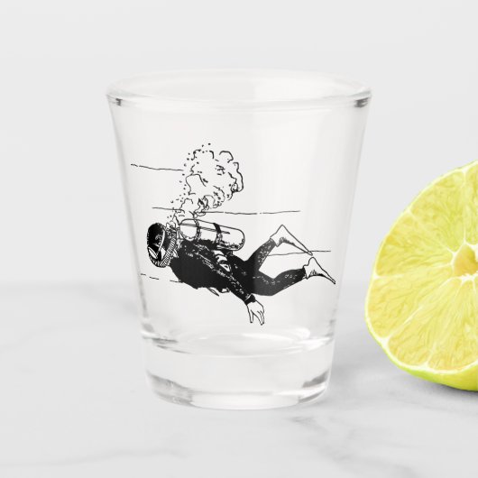 Vintager Taucher Schnapsglas (Vorderseite)