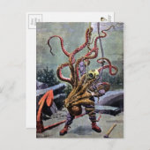 Vintager Taucherktopfkampf Postkarte (Vorne/Hinten)