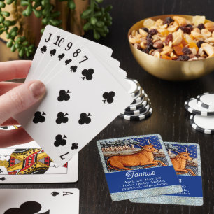 Vintager Taurus, das Bull Zodiac-Zeichen Spielkarten