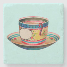 VINTAGER TEACUP STONE-UNTERSETZER