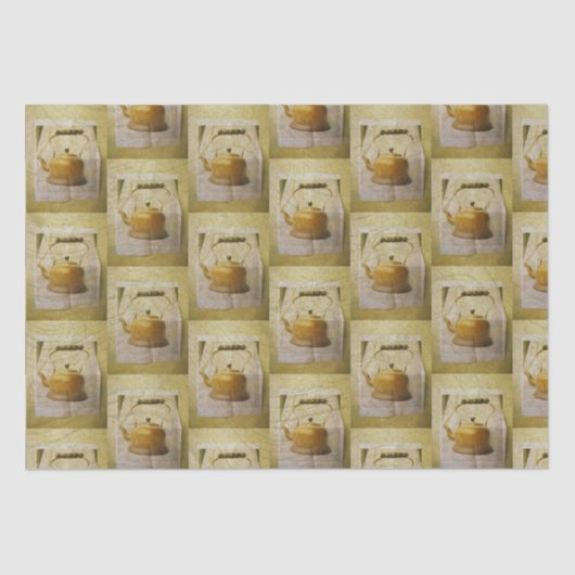 Vintager Teapot Seidenpapier (Vorderseite)