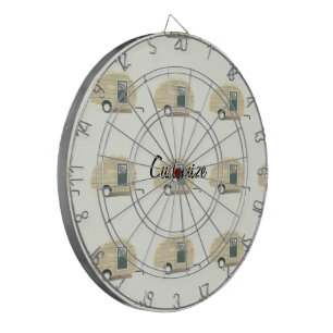 Vintager Teardrop-Anhänger Sinti und Roma Caravan Dartscheibe