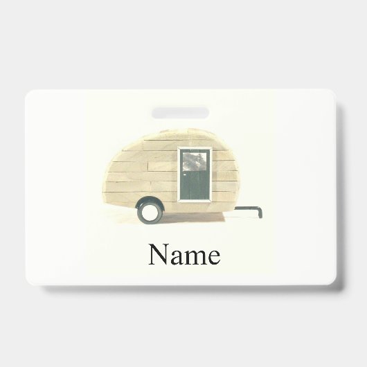 Vintager Teardrop-Camper Ausweis (Vorderseite)