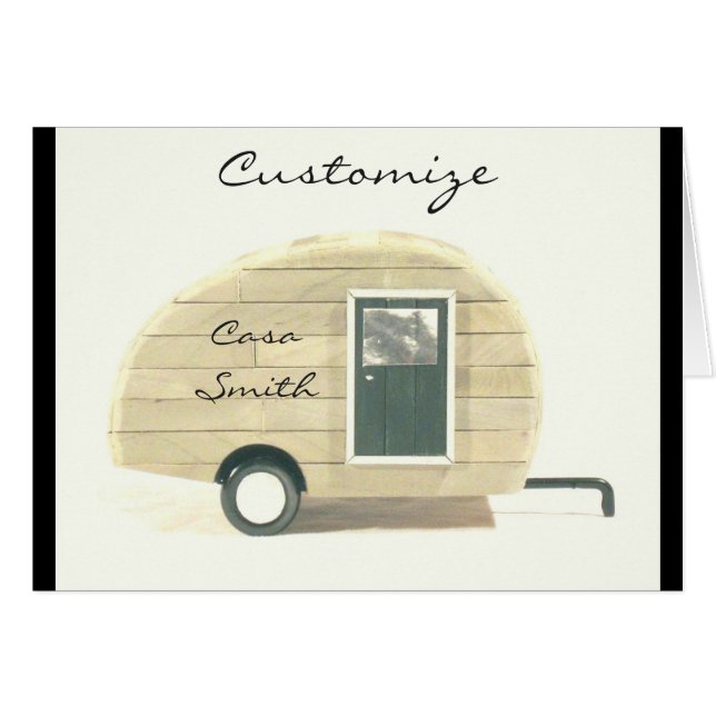 Vintager Teardropanhänger-Sinti und Romawohnwagen (Vorderseite (Horizontal))