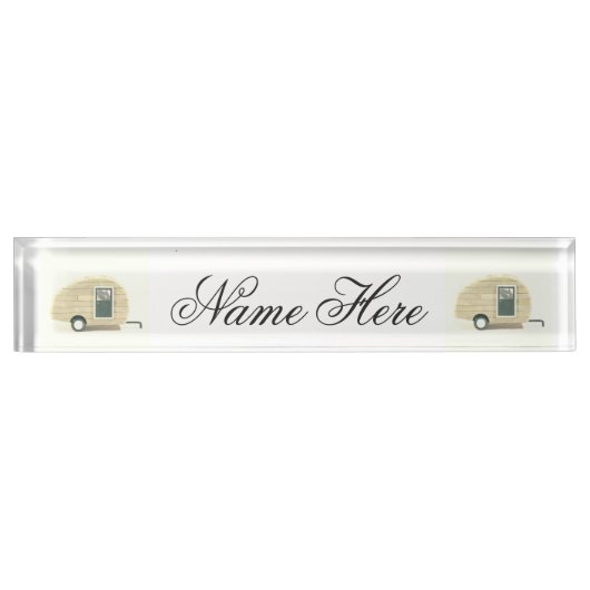 Vintager Teardropanhänger-Sinti und Romawohnwagen Namensplakette (Vorderseite)