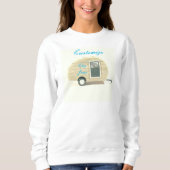 Vintager Teardropanhänger-Sinti und Romawohnwagen Sweatshirt (Vorderseite)