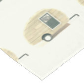 Vintager Teardropanhänger-Sinti und Romawohnwagen Tischdecke (Schrägansicht)