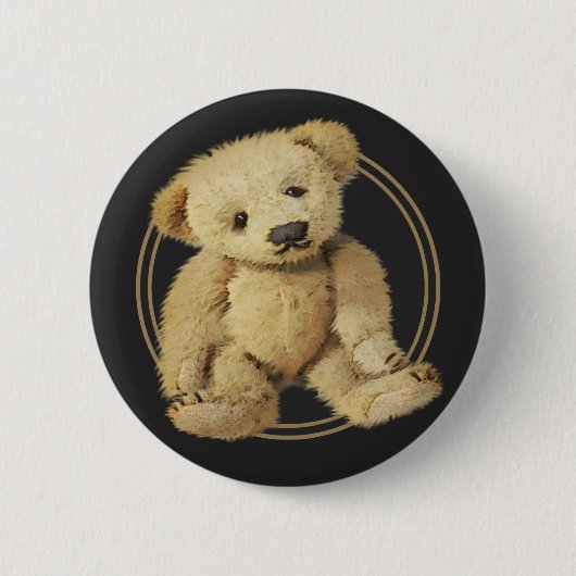 Vintager Teddy-Bär Button (Vorderseite)
