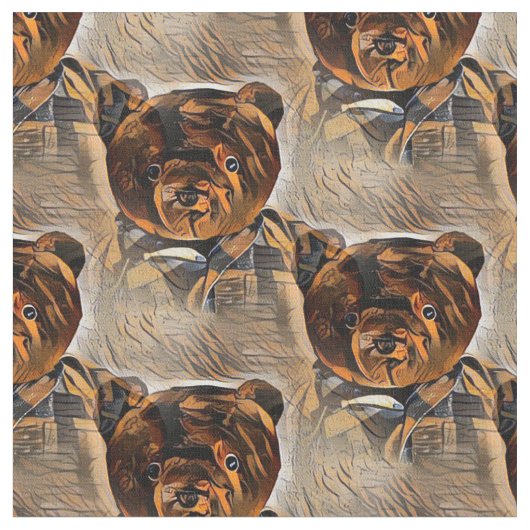 Vintager Teddy Bär Stoff (Nahaufnahme)