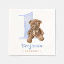 Vintager Teddy Bear 1. Geburtstag Napkins