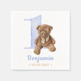 Vintager Teddy Bear 1. Geburtstag Napkins Serviette