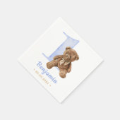 Vintager Teddy Bear 1. Geburtstag Napkins Serviette (Ecke)