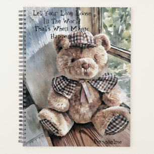 Vintager Teddy Bear Motivierend Kostenvoranschlag Planer
