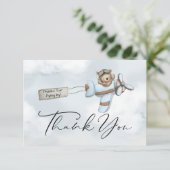 Vintager Teddybär Danke Karte (Stehend Vorderseite)