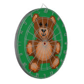 Vintager Teddybär - Pixel Art Dartscheibe (Vorderseite Links)
