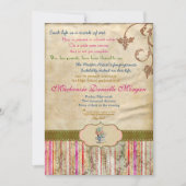 Vintager Tee-Abschluss Einladung (Vorderseite)