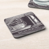 Vintager Tee-Behälter Getränkeuntersetzer (Linke Seite)