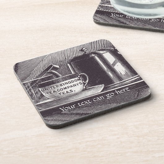 Vintager Tee-Behälter Getränkeuntersetzer (Linke Seite)