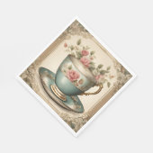 Vintager Tee Cup Blumenkohl Brautparty Party Serviette (Ecke)