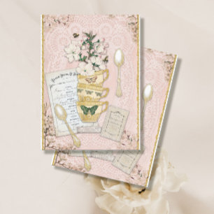 Vintager Tee-Cup Cherry Blossom Schmetterling Deco Seidenpapier