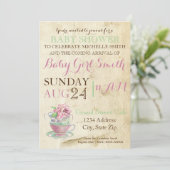 Vintager Tee Einladung (Stehend Vorderseite)