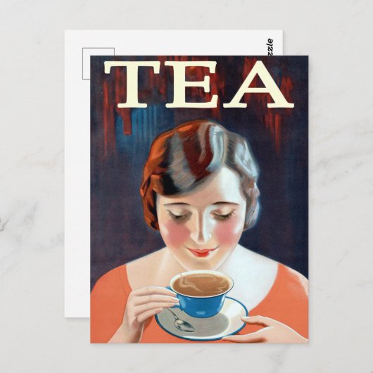 Vintager Tee macht alles besser Postkarte (Vorne/Hinten)
