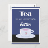 Vintager Tee macht alles besser Postkarte (Vorne/Hinten)