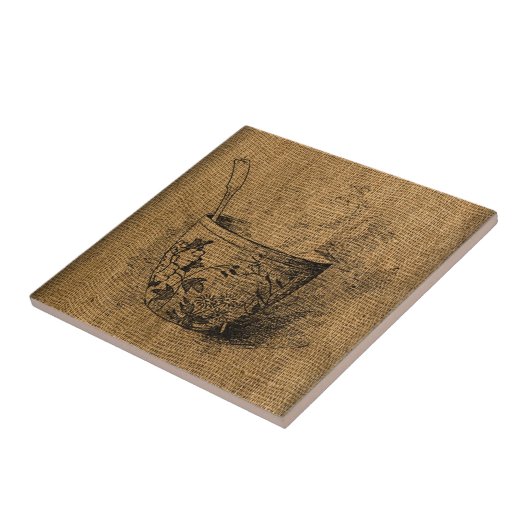 Vintager Teebecher Fliese (Seite)