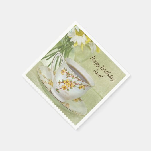 Vintager Teekeller mit Tagesdecke Serviette (Ecke)