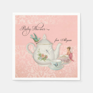 Vintager Teekessel Tea Cup Kinderdusche Dekoration Serviette