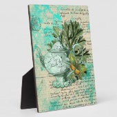 Vintager Teekessel und Ephemerollage Fotoplatte (Seite)