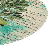 Vintager Teekessel und Ephemerollage Schneidebrett (Ecke)