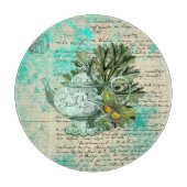 Vintager Teekessel und Ephemerollage Schneidebrett (Vorderseite)