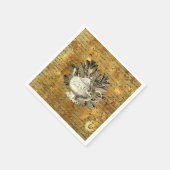 Vintager Teekessel und goldenes Ephemopapier Serviette (Ecke)