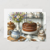 Vintager Teekessel und Tee Tee Postkarte (Vorne/Hinten)