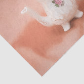 Vintager Teekessel Weißrosa Antiquitätendekoupage Seidenpapier (Ausschnitt)